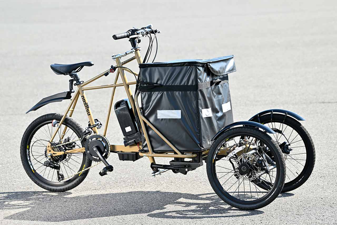 ビジネスユースを想定した電動アシスト自転車の「noslisu cargo」。こちらは2023年5月中旬現在、スペックには未公表の項目が多い。価格は41万4700円