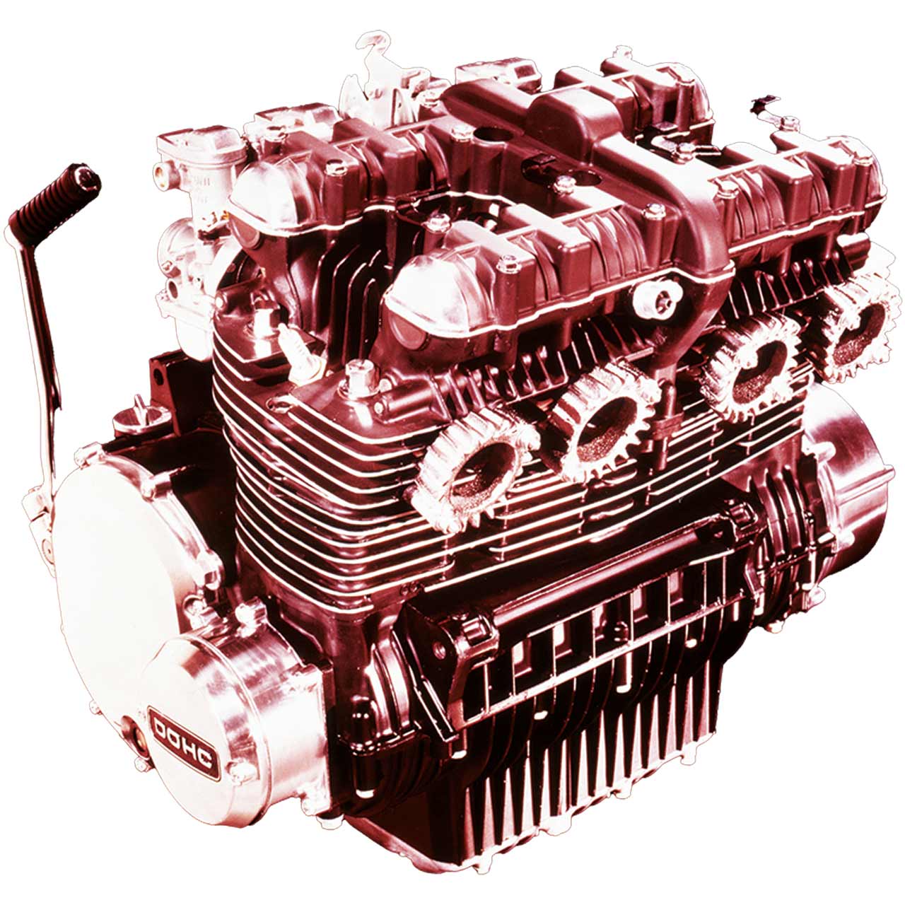 【当初はナナハンDOHC4気筒で試作も順調に進んでいたが……】
750cc空冷直列4気筒DOHCエンジンを開発中だった1968年秋の東京モーターショーで、ホンダがドリームCB750フォアを発表。903ccに変更することに